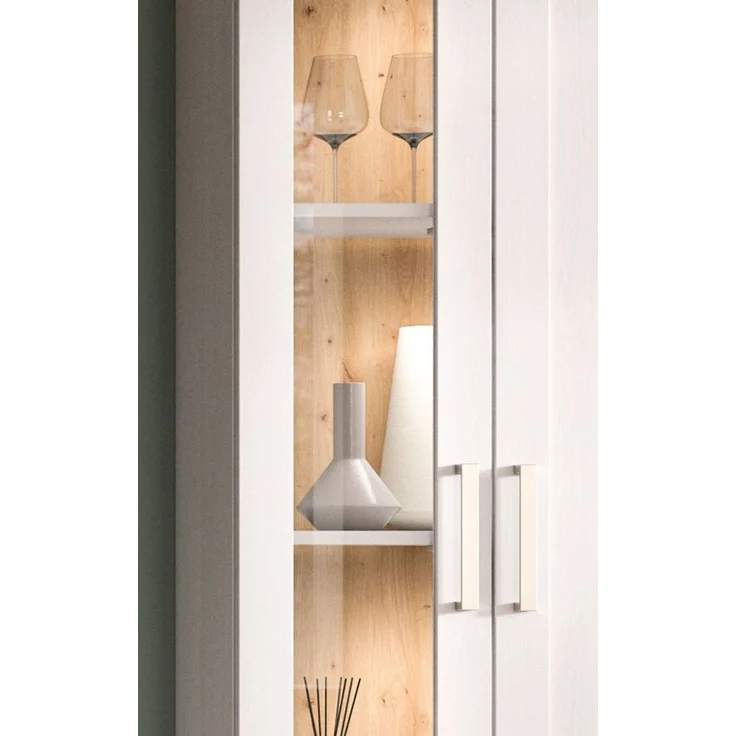 Vitrine Mirano in weiß Lärche Landhaus 64 x 161 cm – Bild 3