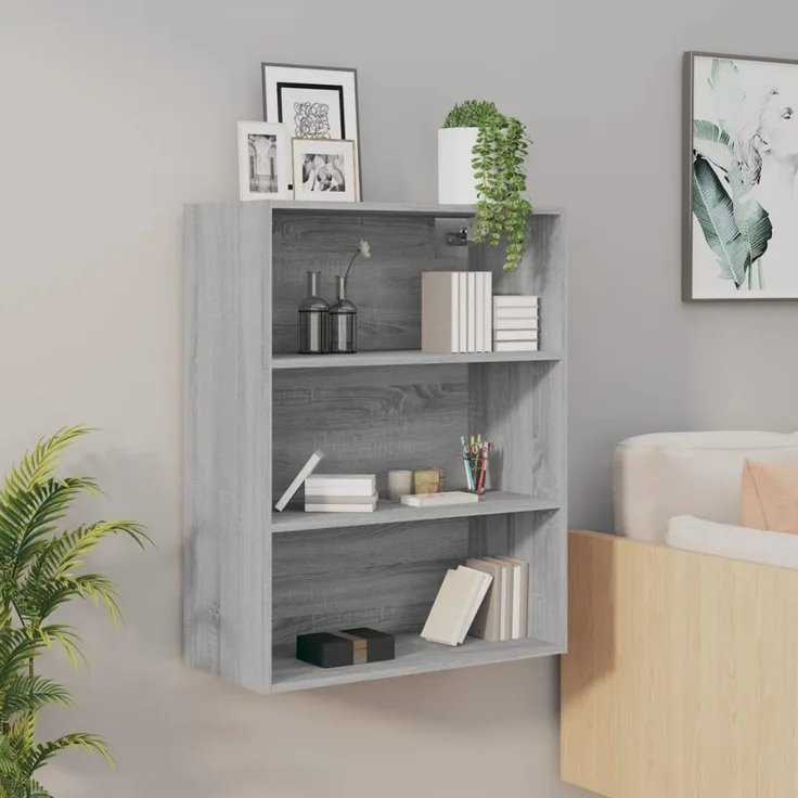 Hängeschrank, Badschrank, Küchenschrank Grau Sonoma 69,5 x 32,5 x 90 cm