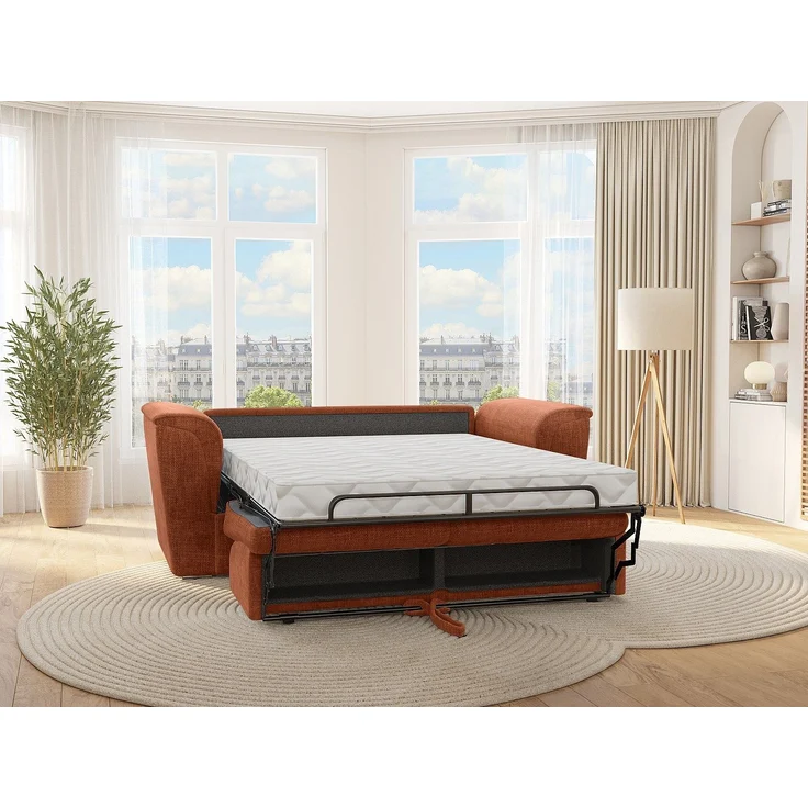 Vente-unique - RIZORA - Schlafsofa - Plastik - Kunststoff (PVC) - Terracotta - 210 x 223 x 93 cm – Bild 3
