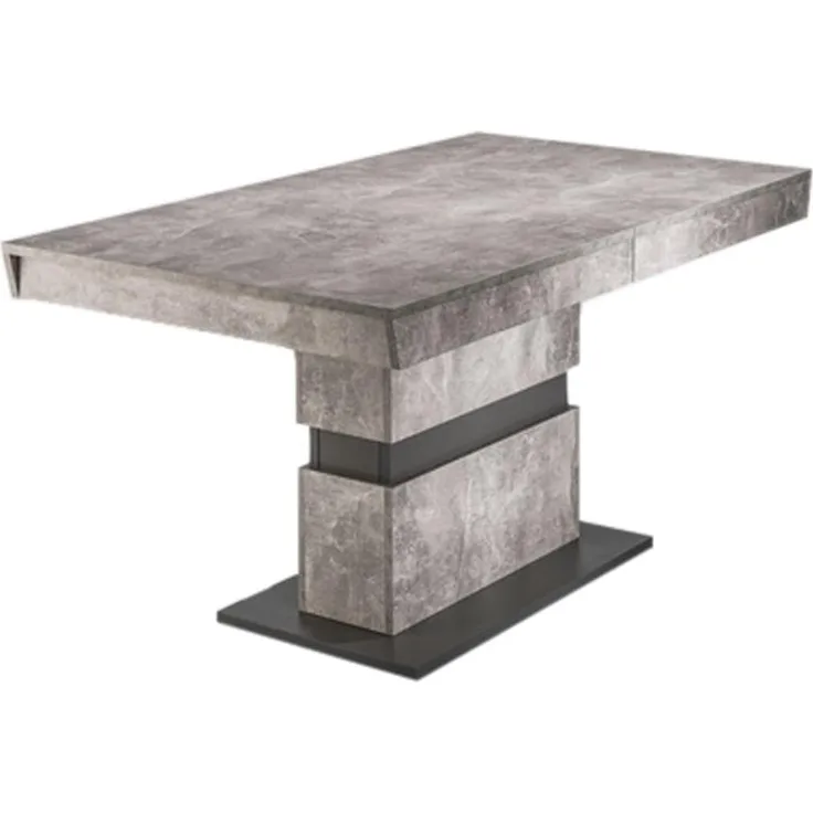 HOMEXPERTS Esszimmertisch MARLEY /Küchen-Tisch 140 cm mit Auszugsfunktion auf 200 cm /Auszugstisch Light Atelier Beton-Optik grau /Esstisch ausziehbar mit Einlegeplatte /140-200 x 90 x 75 cm (LxBxH)