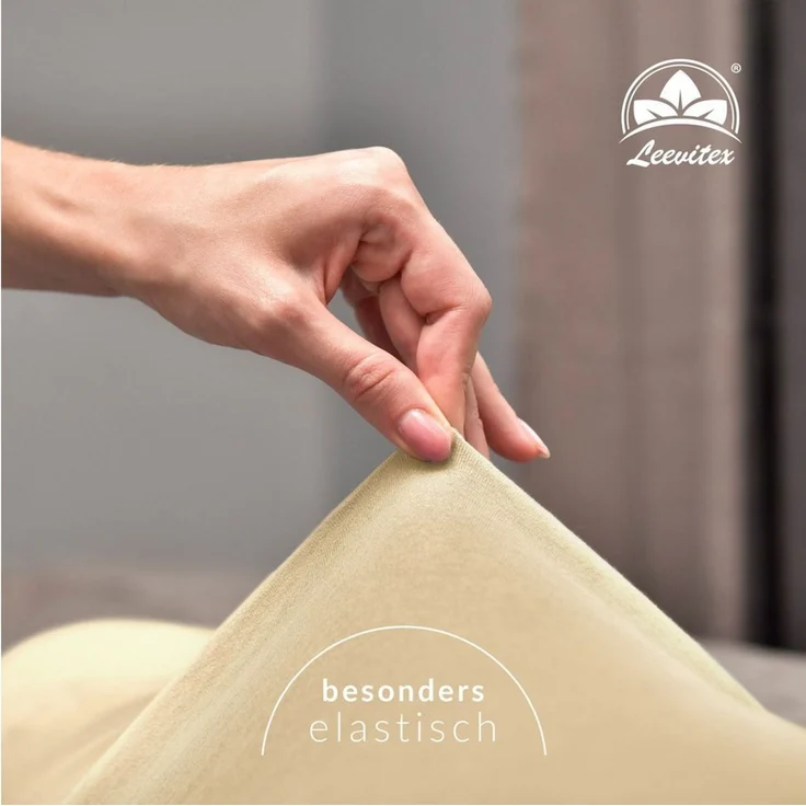leevitex® Spannbettlaken verschiedene Größen, Stoffgewicht 170 g/m², 40 cm Steghöhe, Jersey, Gummizug: rundum, (1 Stück), verschiedene Farben, OEKO-TEX® STANDARD 100 zertifiziert – Bild 3
