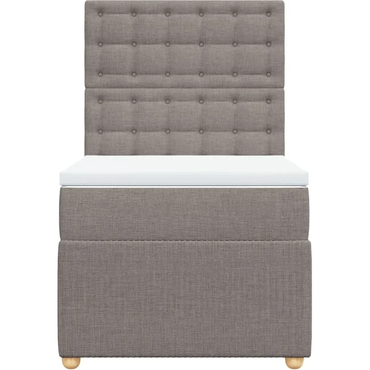 vidaXL Boxspringbett mit Matratze Taupe 90x190 cm Stoff 3294229 – Bild 6