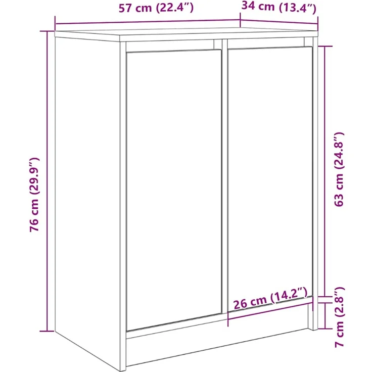 vidaXL Schuhschrank Sonoma-Eiche 57x34x76 cm Holzwerkstoff 861870 – Bild 11