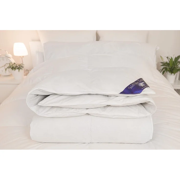 Welt der Träume Daunen Bettdecke, Füllung: 60% Daunen- / 40% Federnanteil, Füllgewicht: 1400 Gramm, Farbe: weiß, Größe: 155x220 cm, Öko-Tex Zertifiziert – Bild 4