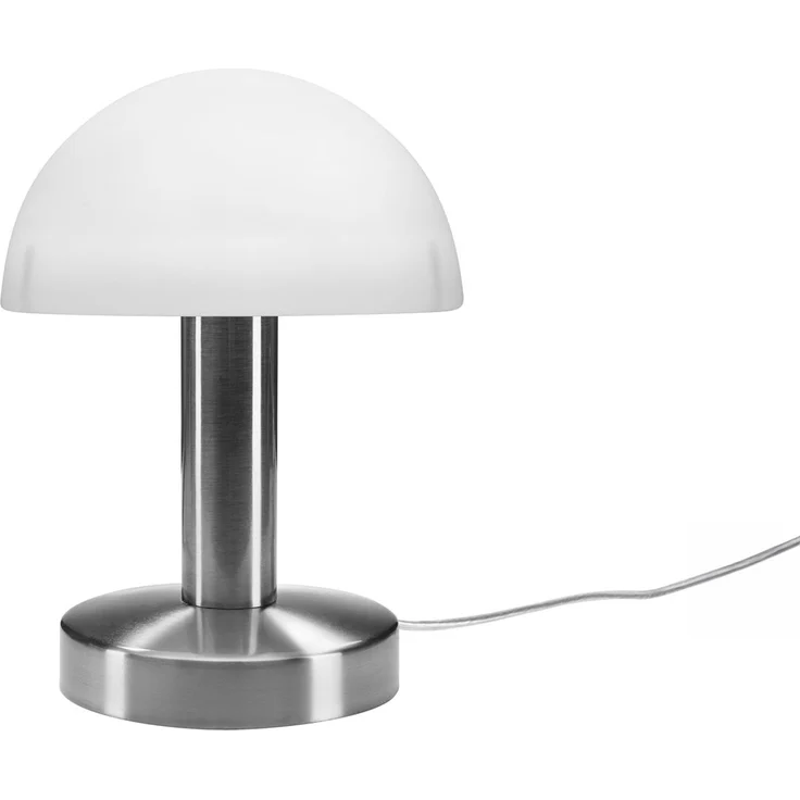 Kleine LED Tischlampe WARIN mit Touch Dimmer & Glasschirm Weiß, Höhe 21cm – Bild 2