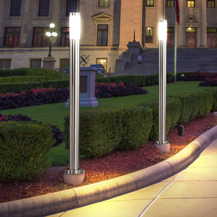 2er Set LED Edelstahl Stehleuchten für den den Garten BOSTON – Bild 6