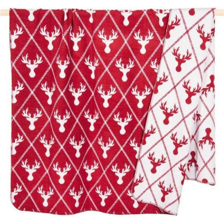 pad Decke Canada Hirschköpfe Rot (150x200 cm) 11514-Q40-1520