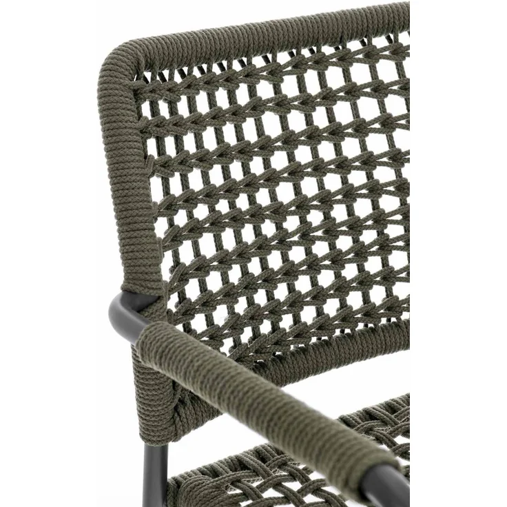 Gartenstuhl Adajra aus Aluminium, modernes Design, stapelbar, Grün Anthrazit, Outdoor – Bild 8