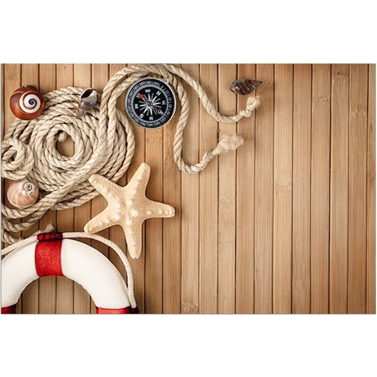 matches21 HOME & HOBBY Fußmatte Türmatte Holz-Optik Maritim in 40x60 cm als Fussabtreter, rechteckig, Höhe: 5 mm, Rutschfester Türvorleger für innen als waschbare Schmutzfangmatte