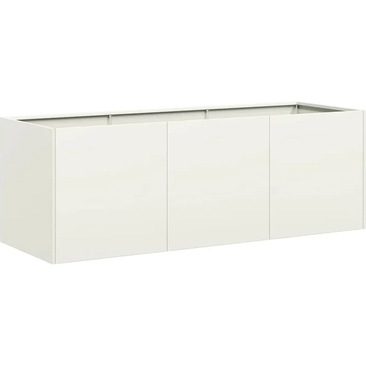 vidaXL Pflanzkübel Weiß 120x40x40 cm Kaltgewalzter Stahl 860676 – Bild 1