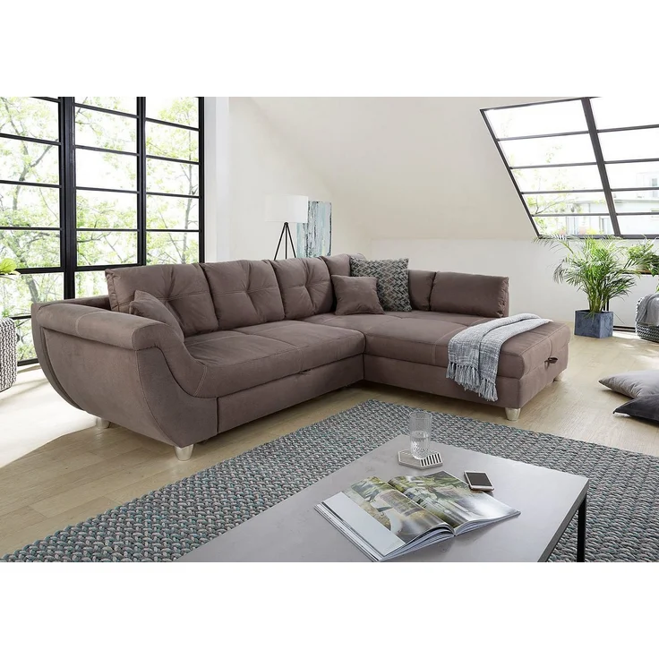 Jockenhöfer Gruppe Ecksofa Maranello L-Form, mit großem Stauraum, Gästebett- und Relaxfunktion, Nosagfederung – Bild 5