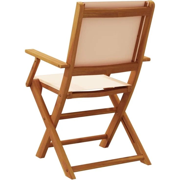 vidaXL Gartenstühle 2 Stk. Beige Massivholz Akazie & Stoff 367672 – Bild 7