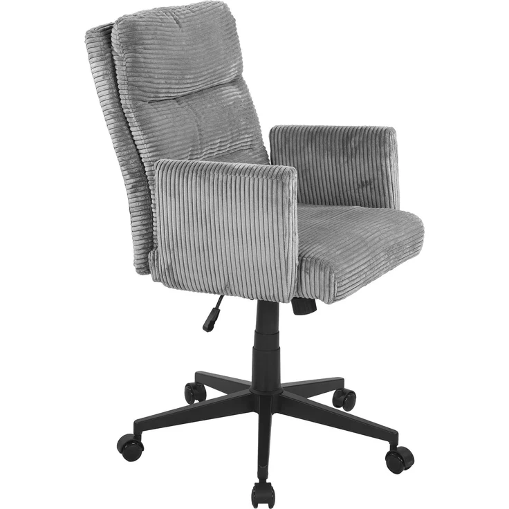 Bürostuhl >Charly< Taschenfederkern, in grau, Kordstoff - 64x96x64cm (BxHxT) – Bild 4