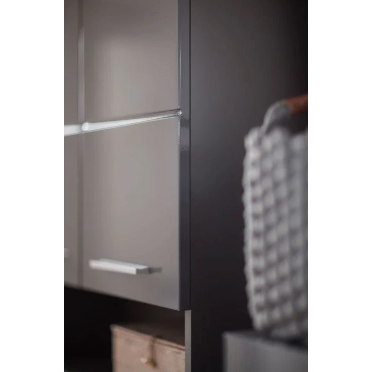 Trendteam 'Amanda' Hängeschrank, Holz, 73 x 77 x 23 cm, Grau Hochglanz – Bild 2