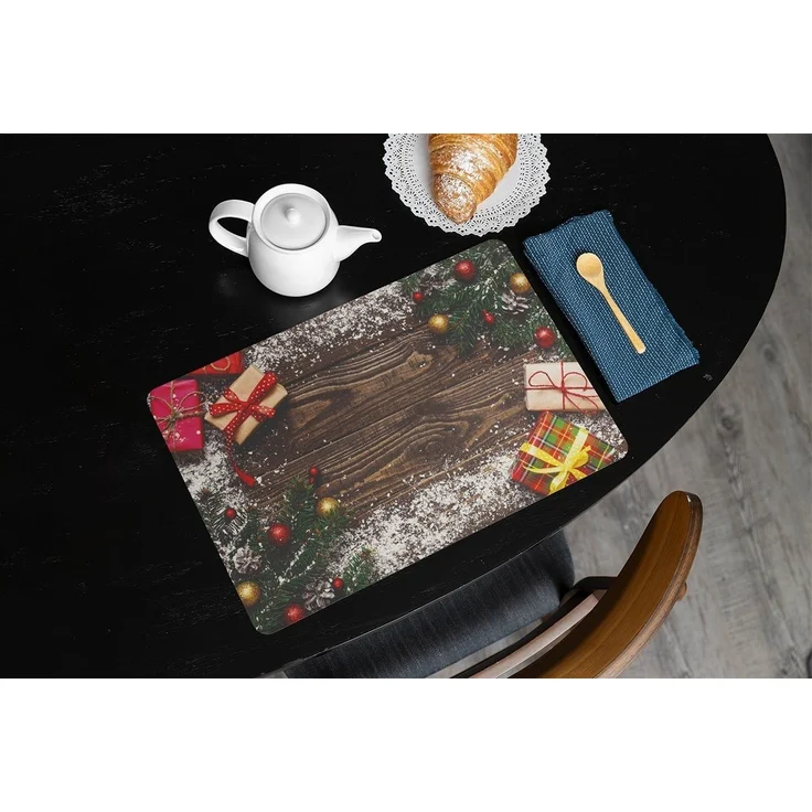 matches21 HOME & HOBBY Platzset Abwaschbare Tischsets 4er Set Weihnachten Geschenke, (4-St), Platzsets als Tisch-Untersetzer und Tisch-Deko für Esstisch Teller – Bild 3
