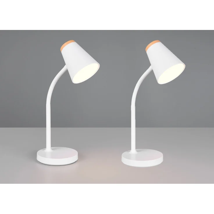 2er SET LED Schreibtischlampen Weiß flexibel biegsam, Höhe 36cm – Bild 3