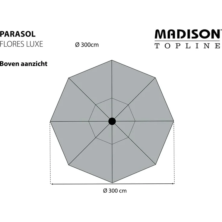 Madison Sonnenschirm Flores Luxe 300 cm Rund Grau 418777 – Bild 8
