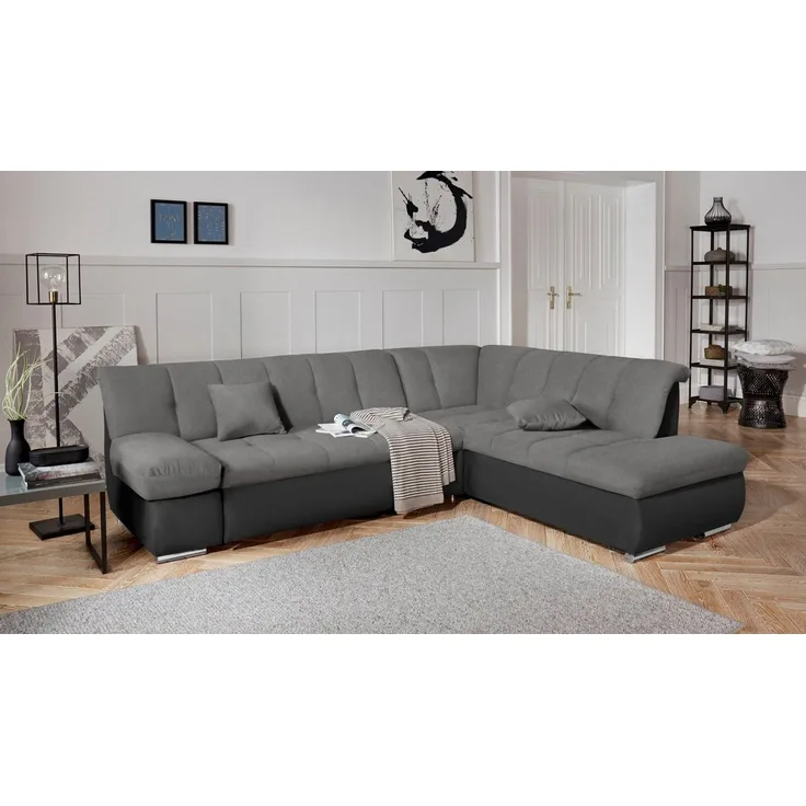 DOMO collection Ecksofa MONA 271x213 cm, modern & komfortabel, bequem, whlw. mit Bett- und Armlehnfunktion, L-Form