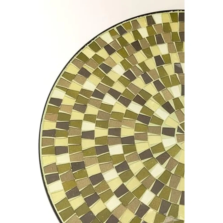 Kare Design Beistelltisch Clack Mosaic Oliv, olivgrün/Gold, rund, Durchmesser 35 cm, Couchtisch, Wohnzimmer, Nachttisch, Stahlgestell – Bild 4