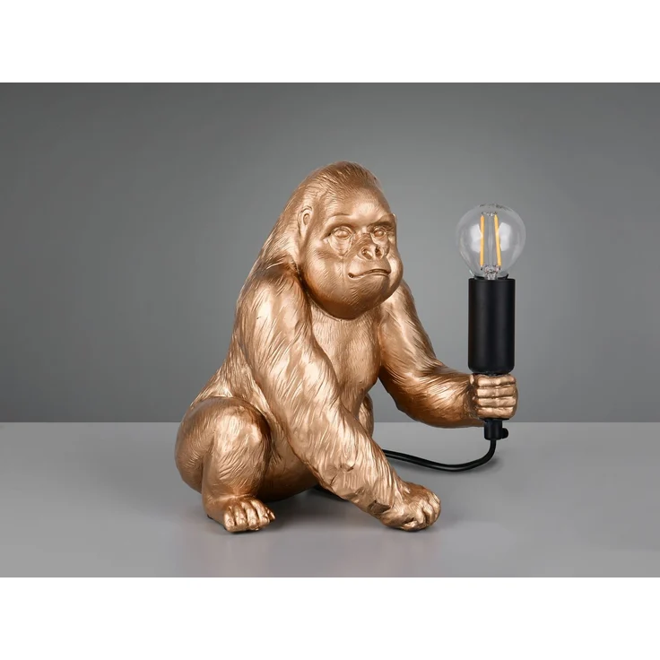 Tischleuchte, Affe, gold, E14, Schnurschalter, H 23 cm – Bild 6
