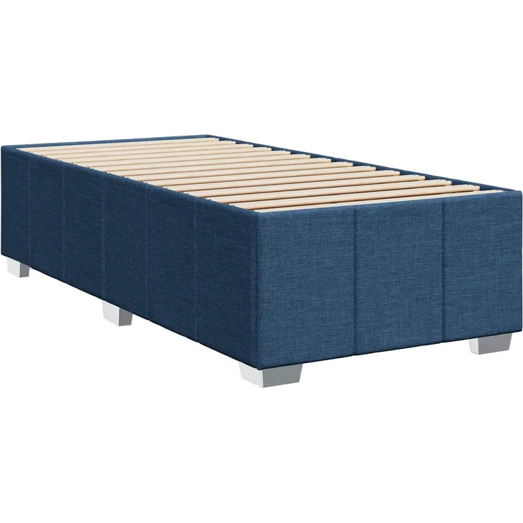 vidaXL Boxspringbett mit Matratze mit Kopfteil Blau 100 x 200 cm Stoff 3454077 – Bild 5