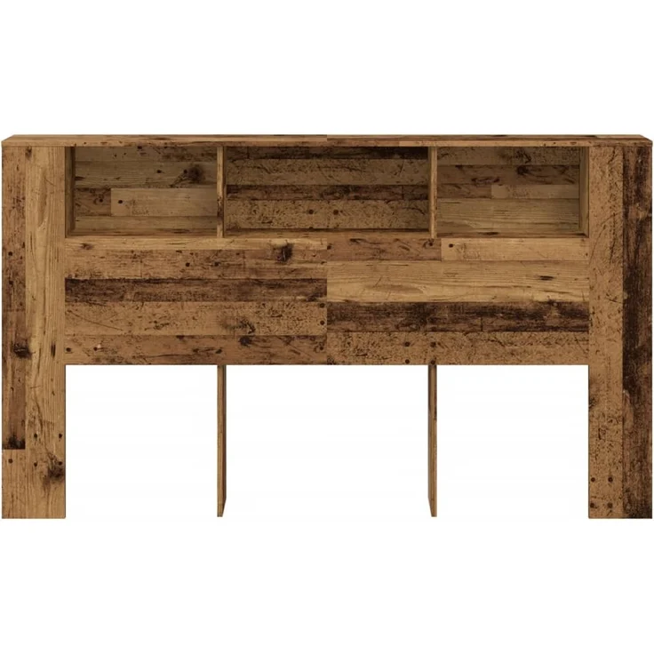 vidaXL Kopfteil mit Ablagen Altholz-Optik 180x18,5x102,5 cm Braun – Bild 4