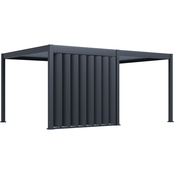 Weide Pergola Sichtschutzwand 2,65m mit kippbaren Lamellen anthrazit – Bild 3