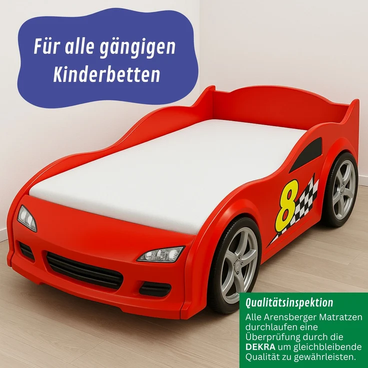 Arensberger Kindermatratze Babymatratze NORA | 80x160cm | Bezug waschbar & abnehmbar | punktelastischer Gelschaum | Jugendmatratze, allergikerfreundlich premium Bezug – Bild 6