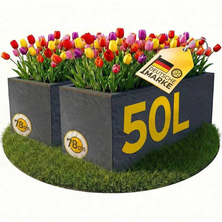ONDIS24 Pflanzkübel Ondis24 Blumenkübel Vulkano, 50L Blumenkasten (2 St), mit cleverem Wasserspeicher am Boden – Bild 5