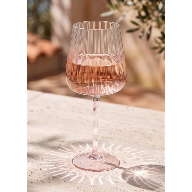 Hermia Concept 'BRD0140 - 4'lü' Weingläser-Set (4-teilig), Rosa / Weiß, 23 x 10 x 10 cm, 600 ml