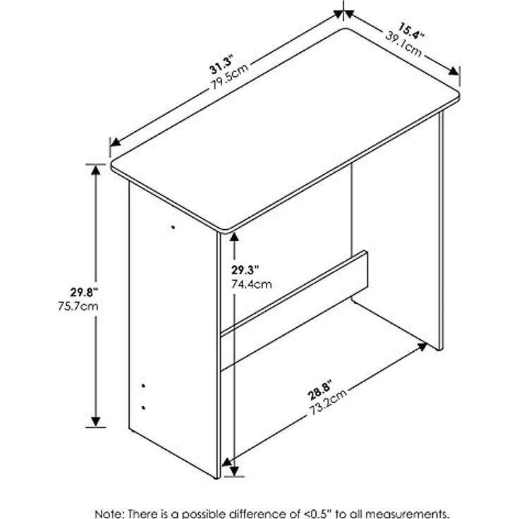 Furinno Simplistic Schreibtisch, Computertisch, PC-Tisch, Bürotisch, Holz, Espresso, 39. 4 x 80 x 75. 7 cm – Bild 4