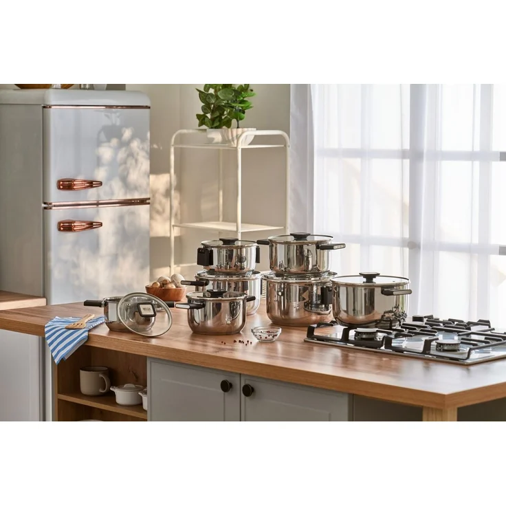 RESTO Kitchenware Kochtopf Anser, energiesparend und spülmaschinenfest, im Geschenkkarton, Edelstahl 18/10 (2-tlg), Geeignet für alle Herdarten, auch Induktion, mit klappbaren Griffen – Bild 3