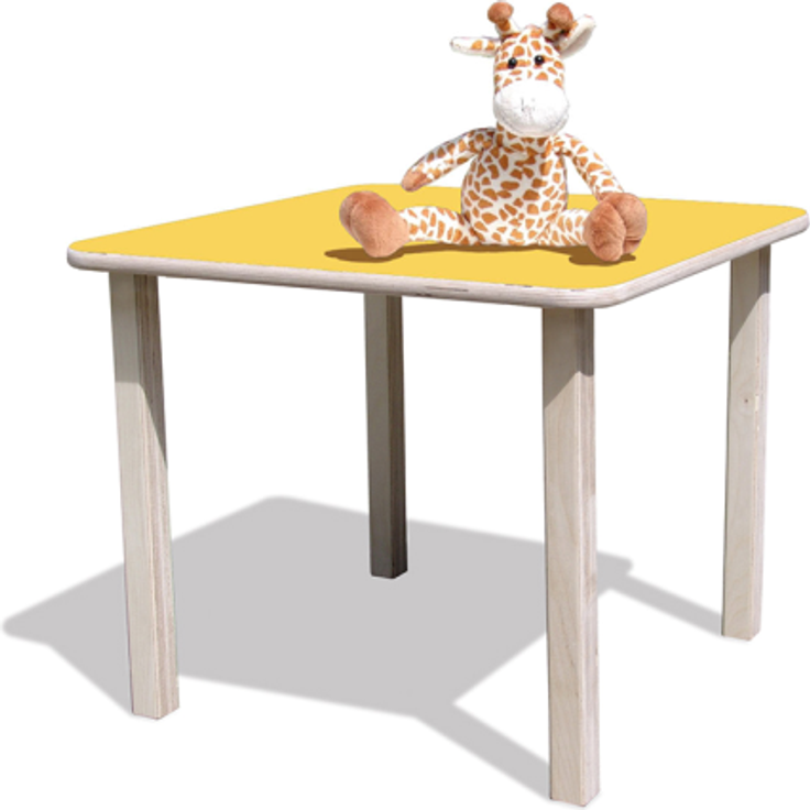ELI Kindertisch - mit Bunter Tischplatte - Quadratisch - Gelb – Bild 2