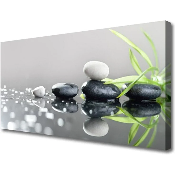 Tulup Leinwandbild XXL Wandbilder Leinwandbilder Bilder Canvas Bild 100 cm x 50 cm, Zen Spa Tonisiert das Gras, Leinwandbild – Bild 1