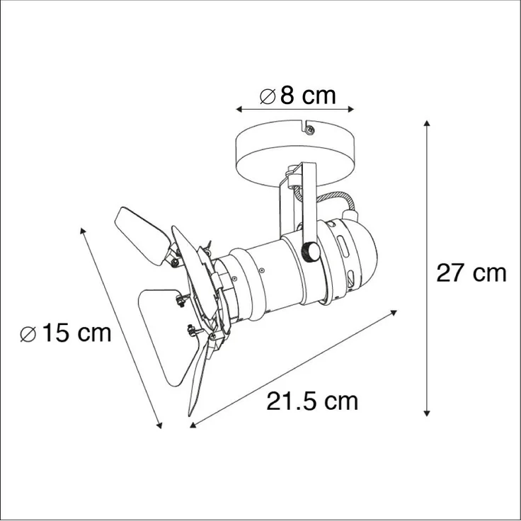 Qazqa LED Aufbaustrahler Movie, ohne Leuchtmittel, GU10, Schwarz, Industrie, Stahl, 1-flammig – Bild 2