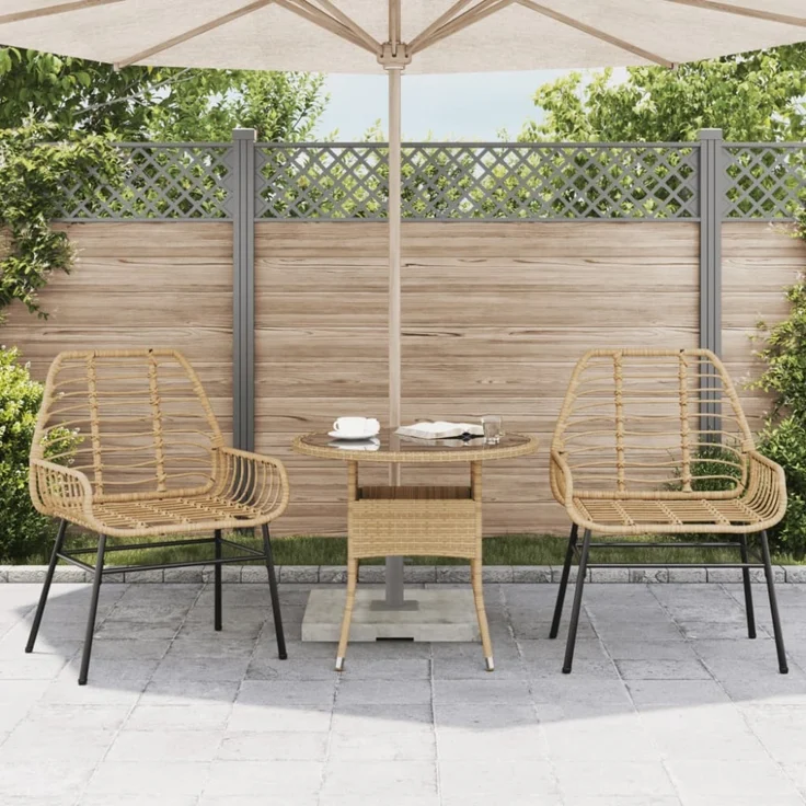 vidaXL Gartenstühle 2 Stk. Braun Poly Rattan 369092 – Bild 9