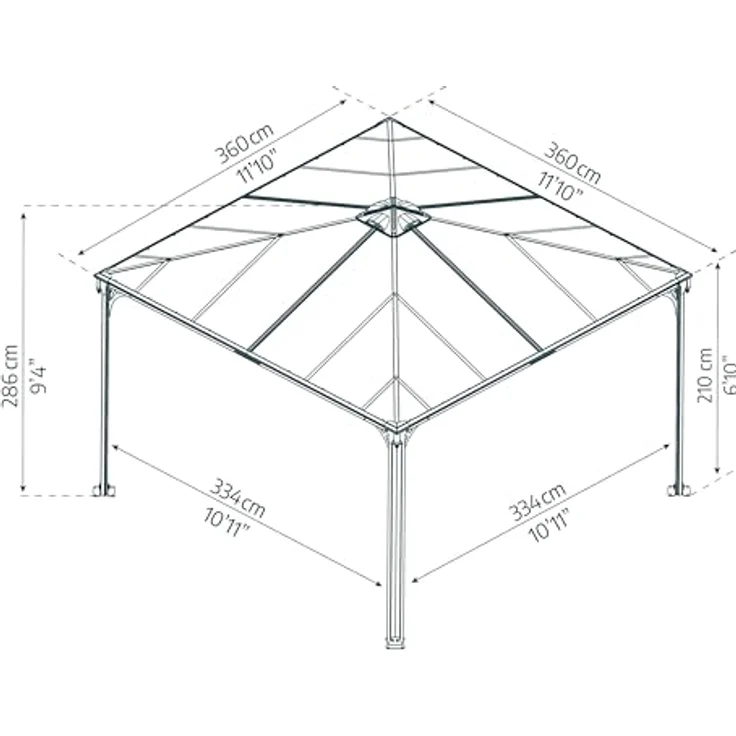 Palram - Canopia Aluminium Pavillon Palermo 3600 | – Bild 12