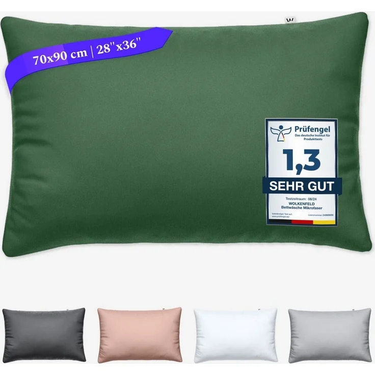 Wolkenfeld Kissenbezug Mikrofaser Kissenbezug - Allergiker Kopfkissenbezug - unfassbar weich, (1 Stück), Größe 80x80, 40x80 und 70x90 cm, versteckter Reißverschluss – Bild 5