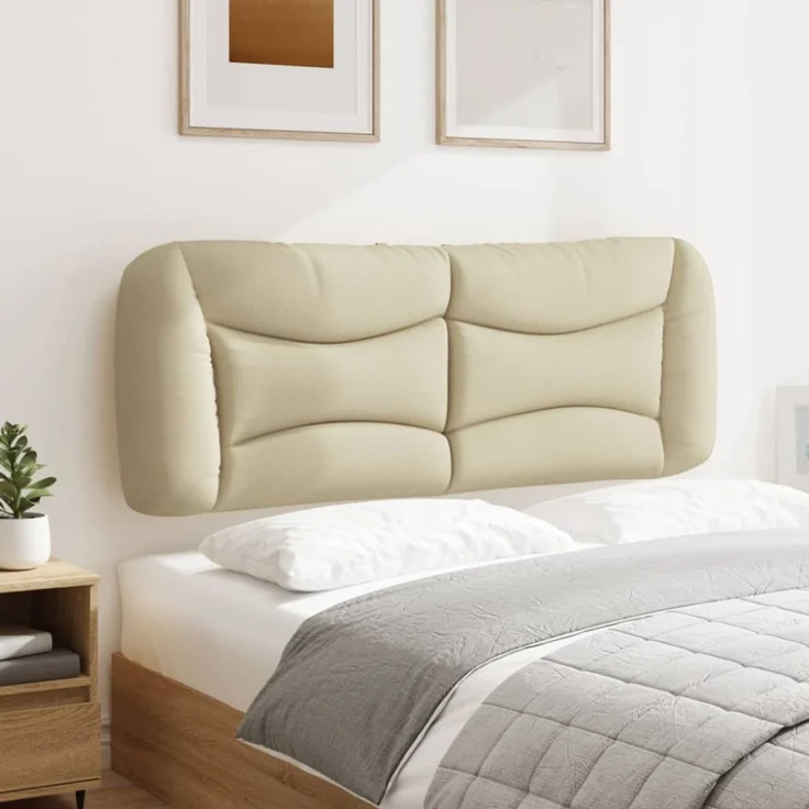 vidaXL Kopfteil-Kissen Creme 140 cm Stoff 374581 – Bild 9