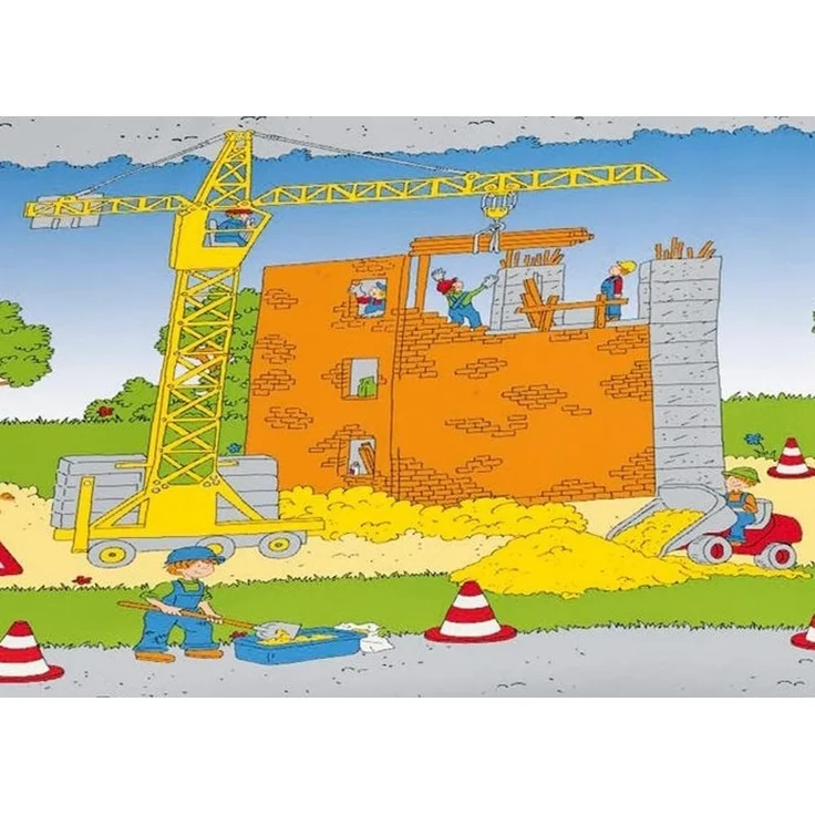 BIERBAUM Kinderbettwäsche Bierbaum Kinder Renforce Bettwäsche 2 tlg. 135x200 cm Baustelle Bagger, Renforcé, 2 teilig, mit spannendem Baustellen-Motiv, Reißverschluss, Kinder-Bettwäsche – Bild 3