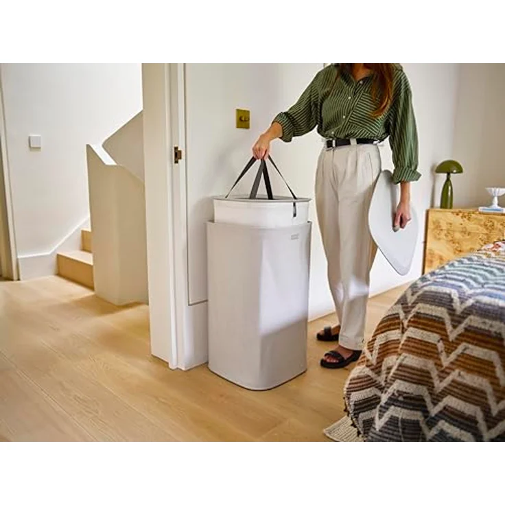 Joseph Joseph Tota One 60L ecru Großer Wäschekorb mit einem Fach – Bild 4