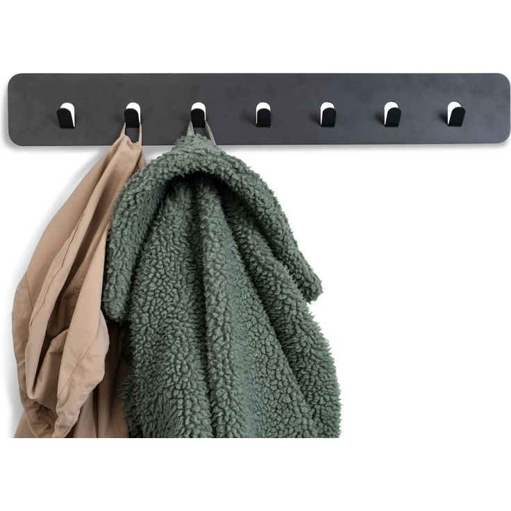 Garderobenleiste >Tilly 3< 7 Haken, anthrazit, Metall - 70x10x3cm (BxHxT) – Bild 2