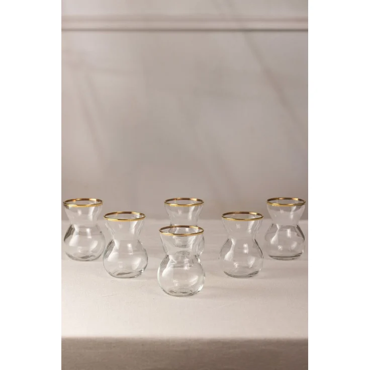 Hermia Concept 'Astoria' Teegläser-Set (6-teilig), Gold, 6,4 x 6,4 x 8,4 cm, 140 ml – Bild 1