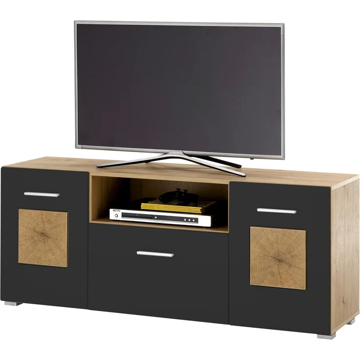 Lowboard >Georgia< in Eiche Artisan Nachbildung - 140x58x38cm (BxHxT) – Bild 1