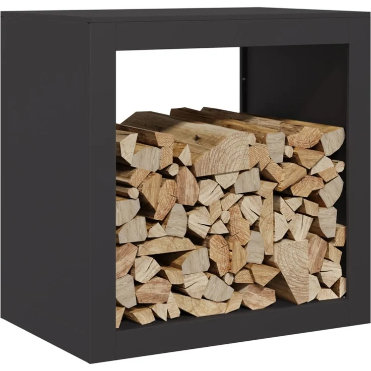 vidaXL Brennholzregal Schwarz 60x40x60 cm Stahl 851003 – Bild 2
