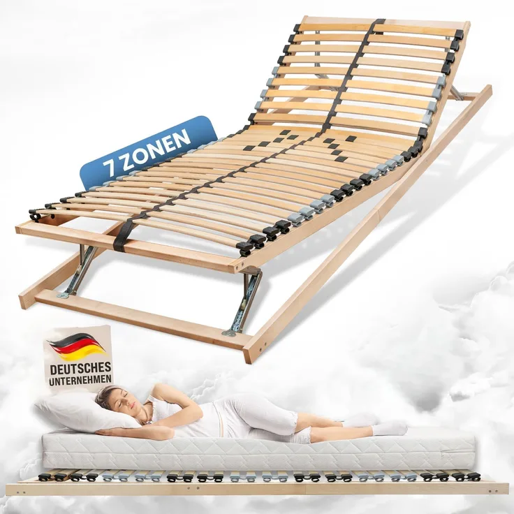 Coemo 7 Zonen Lattenrost Ergo KF mit Kopf- & Fußteilverstellung 90x200 cm