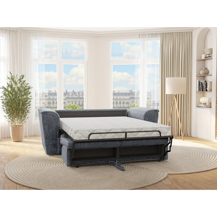 Vente-unique - RIZORA - Schlafsofa - Plastik - Kunststoff (PVC) - Anthrazitgrau - 210 x 223 x 88 cm – Bild 3