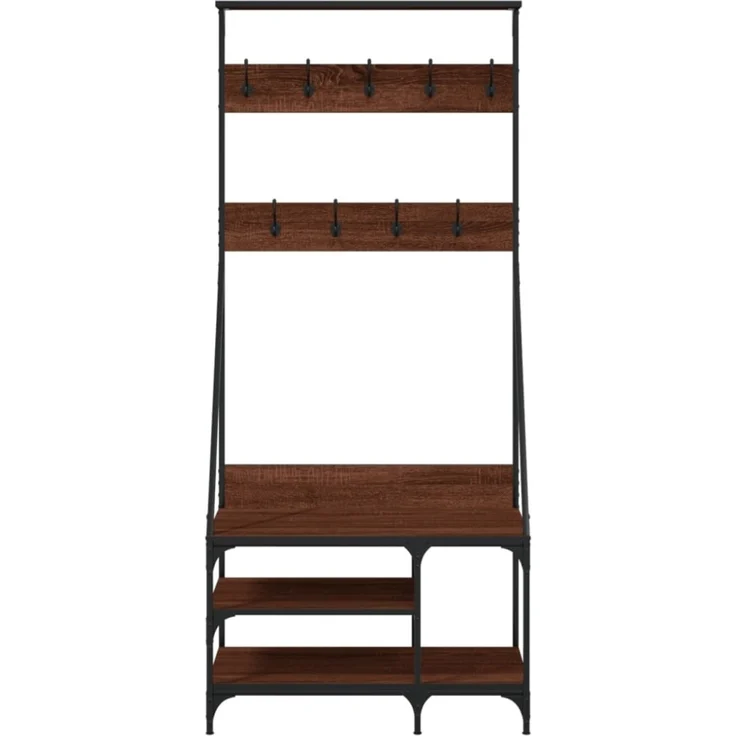vidaXL Kleiderständer mit Schuhablage Braun Eichen-Optik 80x40x184 cm 837866 – Bild 2