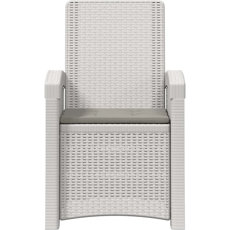 vidaXL Liegesessel Garten Rattan-Optik 2 Stk. Weiß und Hellgrau PP 8012027 – Bild 5