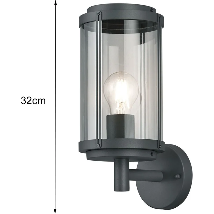 Wandleuchte, anthrazit, Alu Druckguss, H 32 cm, TANARO – Bild 4